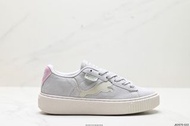 PUMA Mayze Series Light Grey Pink Heel Suede Platform Skate Sneakers Women