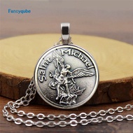 Patron Saint St Michael The Archangel Pendant Necklace Women Vintage Necklace Retro Jewelry