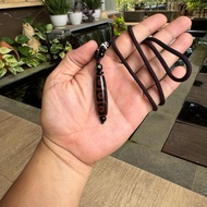 Kalung 9 Dzi Oval Batu Agate Chalcedony + Tali Premium - Mantra Nine Eyed Dzi Premium Pendant Neckla