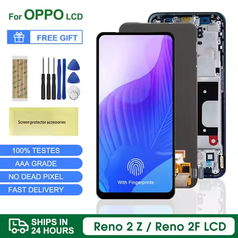 6.53" Super AMOLED For Oppo Reno2 Z Reno 2Z 2 Z LCD Display Screen Touch Panel Digitizer Assembly Re