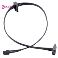 2Pcs Mini 4Pin to Dual 15Pin  HDD Power Cable Mini 4P to Serial SSD Dual HDD Power Cable, 45cm/17.7I