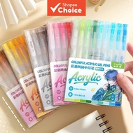 Colorful Acrylic Gel Pens 9Pcs Retractable Aesthetic Stationery Highlighters Drawing Pens Set Anime 