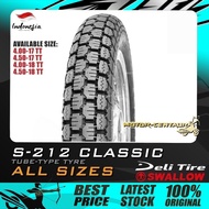 TAYAR DELI SWALLOW S-212 TUBE-TYPE CLASSIC TYRE 4.00, 400, 4.50, 450 - 17, 18 (BUNGA KLASIK PATTERN)