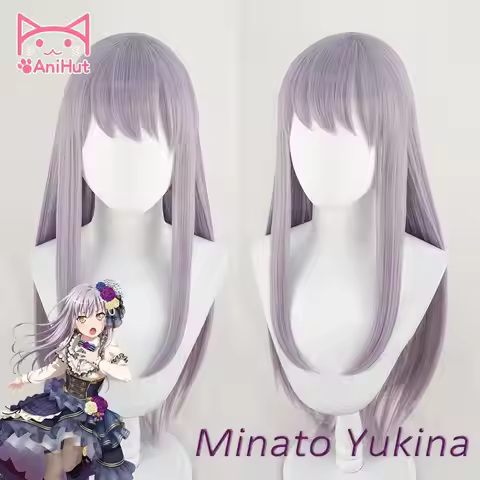 【AniHut】Minato Yukina Wig BanG Dream! Cosplay Wig Synthetic Purple Women Hair Anime Bandori Cosplay 