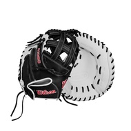Wilson 2024 A1000® CM33 33” Fastpitch Softball Catcher’s Mitt - White/Black/Red, Right Hand Throw