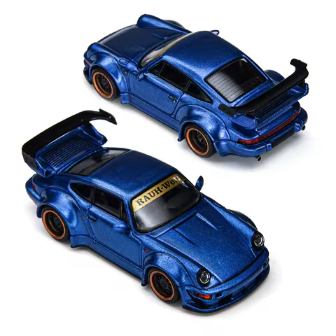 Time Micro 1:64 Porsche RWB 964 Nissan R34 Smilodon TMCS 2026 Navy Blue Diecast Car Model