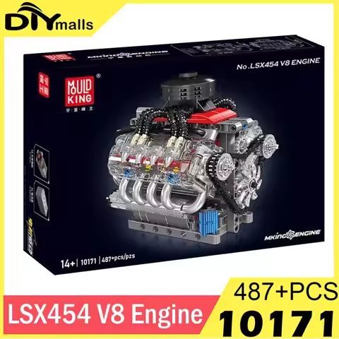 MOULD KING 10171 Technical Motorized LSX454 V8 Engine Building Block Toys Educational Car Bricks Chi