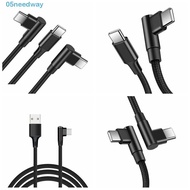NEEDWAY 90 Degrees Type C Cable, Nylon Braid 90 Degrees PD 60W Quick Charger Cord, Safety Quick Char