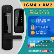 Igloohome Bundle - Rim Lock Metal Gate 2 (RM2) + Mortise 2 + (IGM4)