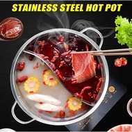 KAZOKU - 30cm Divided Shabu Pot Stainless Steel Shabu Hot Pot