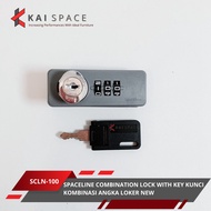 SPACELINE COMBINATION LOCK WITH KEY NEW LOKER NUMBER COMBINATION KEY - GRAY