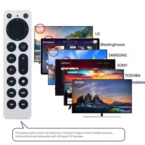 Replacement TV Remote (No Voice) for Apple TV 4K/Gen 1 2 3 4/ HD A2843 A2737 A2169 A1842 A1625 A1427