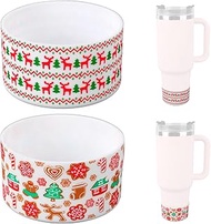 Fukaisu 2pcs Christmas Silicone Boot for Stanley Cup, Holiday Tumbler Protector Sleeve Cup Bottom Co