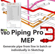 SketchUp | Plugins | Extension | 2025 VBO PIPING PRO 3 - Generate pipe from line in batch or individ