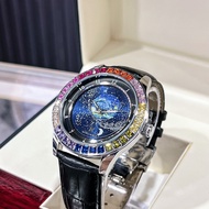 Ogulas Starry Sky Colorful Crystals Automatic Mechanical Watch Mens Waterproof Luminous Personality Fashion Mens Watch Fashion