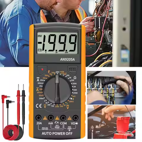 DT9205A Digital Multimeter High Precision Auto-Ranging, Backlight Current Resistance Probe with Meas