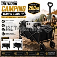 JNJ Technology Camping Trolley Wagon Foldable Trolley Camping Wagon Table Outdoor Trolley Folding