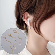 Creative Earphone Anti-Lost Ear Clip Earrings Women's Pearls String Wireless Earbuds Earring Strap Gold Holder Studs for Universal Bluetooth Headset