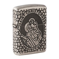 49160 Zippo Armor St.Christopher ของแท้ (Empty Zippo Lighter without Fuel ไฟแช็กเปล่าไม่มีเชื้อเพลิง