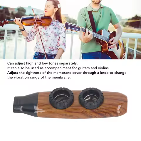 Kazoo Flute with Diaphragm Kazoo Flute Dual Hole Flute Adjustable Musical Wind Instrument With Diaph