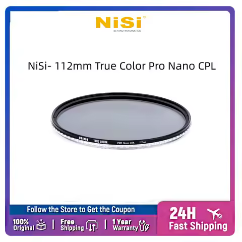 NiSi True Color PRO Nano CPL 112mm Filter, Circular Polarizer, No Warm Cast, Brass Frame, for Nikon 