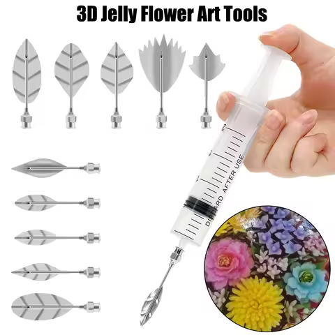 10 pcs Pudding Nozzle +1 Syringe Tools Jelly Cake Jello Gelatin Tools Cake Decorating Tools 3D Jelly