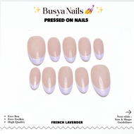 Busya Nails - French Lavender Light Gel Nail Art False Nails Pressed On Nails Gel Free Toolkit