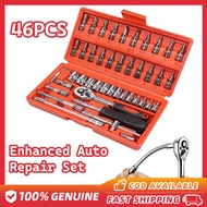 【SEFZML】46PCS Advanced tool Sleeve screwdriver wrench Ratchet wrench hex socket set Motorcycle servi