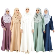 ESTIFA Jubah Imaani pakaian muslimah, less iron, umrah, ziarah, jubah kelas ngaji selesa, jubah cant