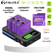 PALO 3-slot charger Fast Charge Battery Charger for Insta360 Ace Pro 2/Ace Pro/Ace Battery 2400mAh