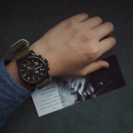 手工牛皮摔紋橄欖綠NATO錶帶 水鬼軍錶適用 顏色款式客製化可刻字