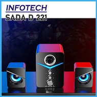 INFOTECH SADA D-221 3 in 1 Home Speaker Set 3.5mm Wired Computer PC Speaker USB Wired Computer Speak