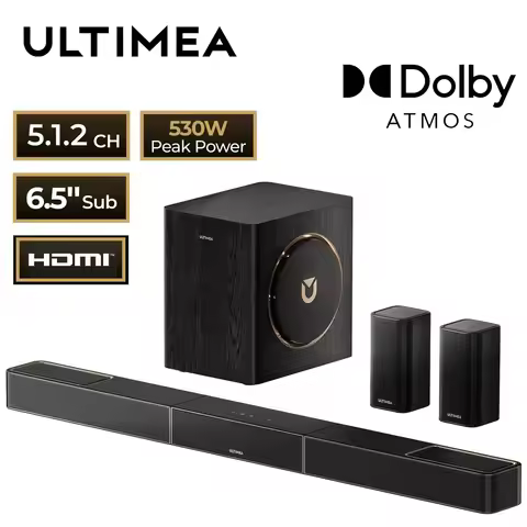 ULTIMEA 530W 5.1.2ch Wireless Surround Sound System for TV with Dolby Atmos, Home Cinema Soundbar wi