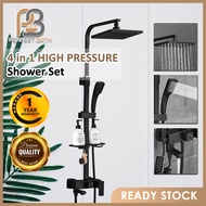 Perfect Bath Two Ways Black And Black Gold Bathroom Handheld Shower Square Rainfall Shower Head Set 