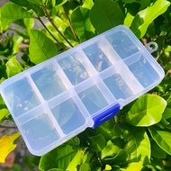 Small Stronge Mini Box 10 Slots / Compartments Adjustable Organiser Plastic Case Tool