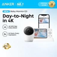 ANKER eufy Security Baby Monitor E21 with 4K UHD Camera, Cry Detection, 8X Zoom, Hybrid Wi-Fi and No