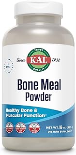 KAL Bone Meal Powder | Sterilized &amp; Edible Supplement Rich in Calcium, Phosphorus, Magnesium | For Bones, Teeth, Nerves, Muscular Function | 16 oz