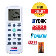 Remote Control Compatible For Air-Cond YORK / ACSON/DAIKIN/Remote Kontrol Penyaman Udara York/Acson/Daikin