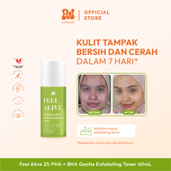 Prettywell Mini [Travel Size] Feel Alive 2% PHA + BHA Gentle Exfoliating Toner 40 mL Toner Pencerah 