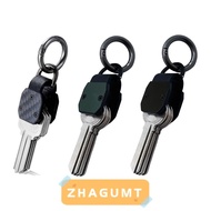ZHAGUMT366HT Key Organizer, Aluminum Alloy Mini Keychain Holder, Portable Holds 2-6 Keys Black Green