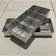 8-Hole Brownie Pan and Divider Size 20x10/ 22x10/ 25x10 Cm Height 4 Cm / Divided Pan Sponge Cake Mol
