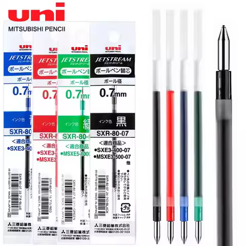Japan UNI JETSTREAM Ballpoint Pen Refill SXR-80-07 Medium Oil Pen Refill for Multi-function Pen Offi