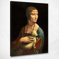 Art reproduction Lady with an Ermine Da Vinci Leonardo ldv11 รูปติดผนัง ภาพที่มีชื่อเสียง ภาพพิมพ์รา