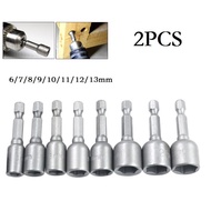 【xk】 2PCS 6-13mm  Socket  Nut Screwdriver 1/4in Hex Electric Drill Bit