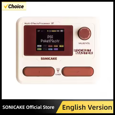 SONICAKE Pocket Master Colorful Case English Global Version Guitar Bass Amp 100+ Multi-Effects Pedal