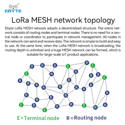 LoRa Mesh Wireless Module EBYTE E52 EWM521 22dBm High-Sensitivity Self-organizing Network Self-routi