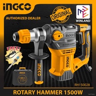 INGCO Tools Original Industrial Rotary Hammer Drill / Chipping Gun 1500W with FREE Drills and Chisel