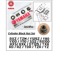 (Set/4pcs) BLOCK NUT RXZ TZM Y125 Y100 Y110 RX100 RXS RXK DT125 RD RZ TDR TZR YZ TXR 90179-08299/084