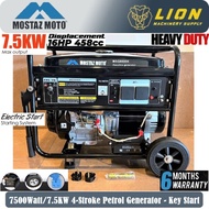 MOSTAZ MOTO MSG8000K 7500Watt/7.5KW 4-stroke Petrol Generator - Heavy Duty for Commercial Use - 6 Mo