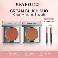 SKYKO 2pcs Blush Cream Set 3 In 1 Lip & Cheek Blusher 6 Colors
